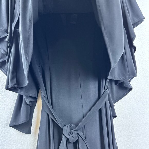 Emma & Michele Black Jumpsuit Womens M Cape Lagenlook Minimalist Resort Travel - Picture 8 of 10